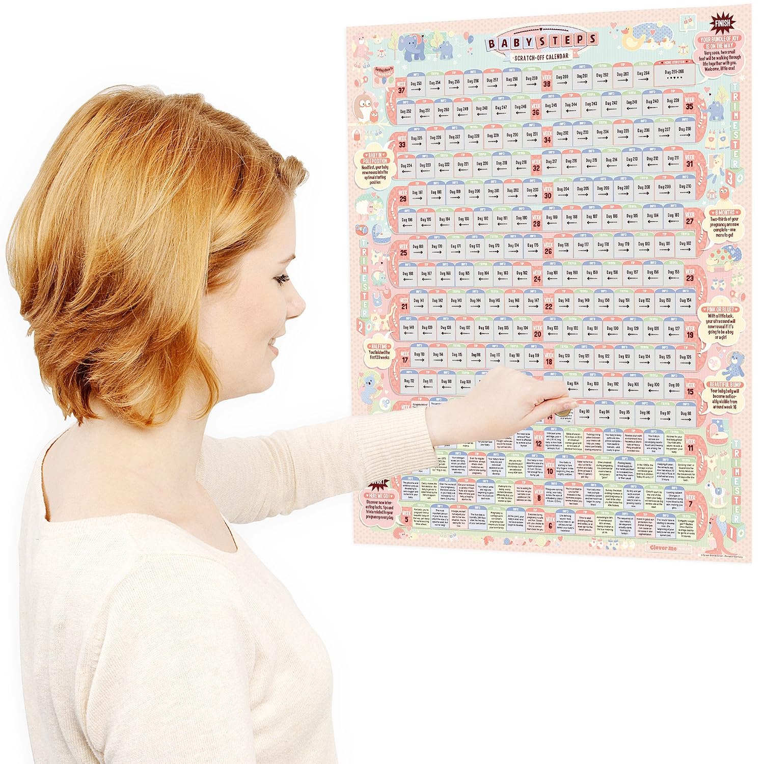 BabySteps Pregnancy Gift Scratch-Off Calendar - 236 Entertaining Facts &amp; Tips