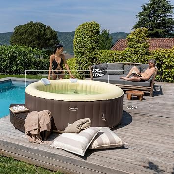 EASE.ZONE Inflatable Heated Spa Whirlpool for 4-6 People with Integrated Pump