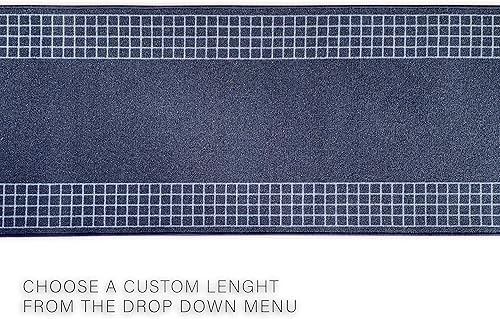 Miniatura 3 de Alfombra de pasillo hecha a medida para cocina, vestíbulo, pasillo, entrada, elige tu longitud de 31 pulgadas de ancho, diseño geométrico a cuadros,