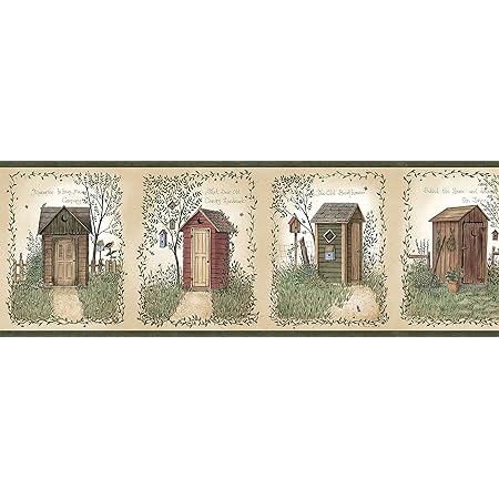 3119-63104B - Country Bath Blue Rustic Border - By Chesapeake - View #3