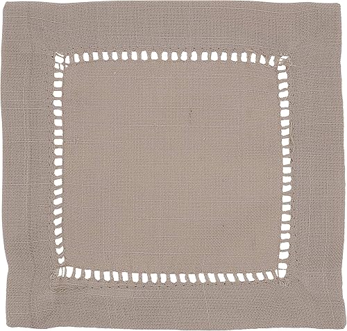 Vista 95 de SARO LIFESTYLE Mantel de borde cosido con dobladillo, marfil, 60"x60