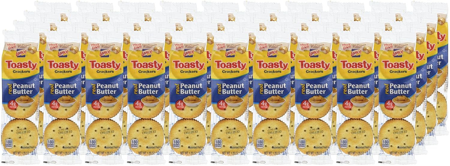 Lance Toast Toasty Peanut Butter Crackers 40 Pack Box, 51.4 Ounce