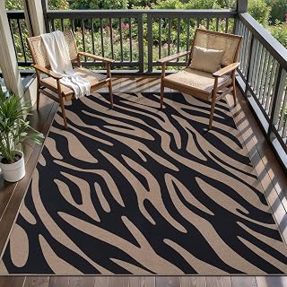 Tangsoo Easy Jute 4x6 Outdoor Rugs for Patio,Washable Non-Slip Indoor Rug
