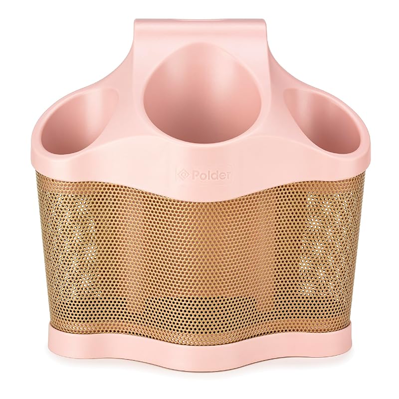 Organizador de ferramentas para cabelo Polder Style Station, blush e bronze