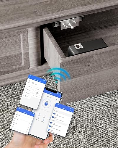 Miniatura 4 de Cerradura Inteligente para Gabinete Bluetooth Oculta de Seguridad RFID para Niños Sin Llave Cerraduras de Cajón para Adultos a Prueba de Niños, APP