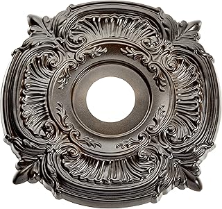 16"OD x 3 1/2"ID x 1"P Attica Thermoformed PVC Ceiling Medallion (Fits Canopies up to 5 5/8"), Metallic Black Night