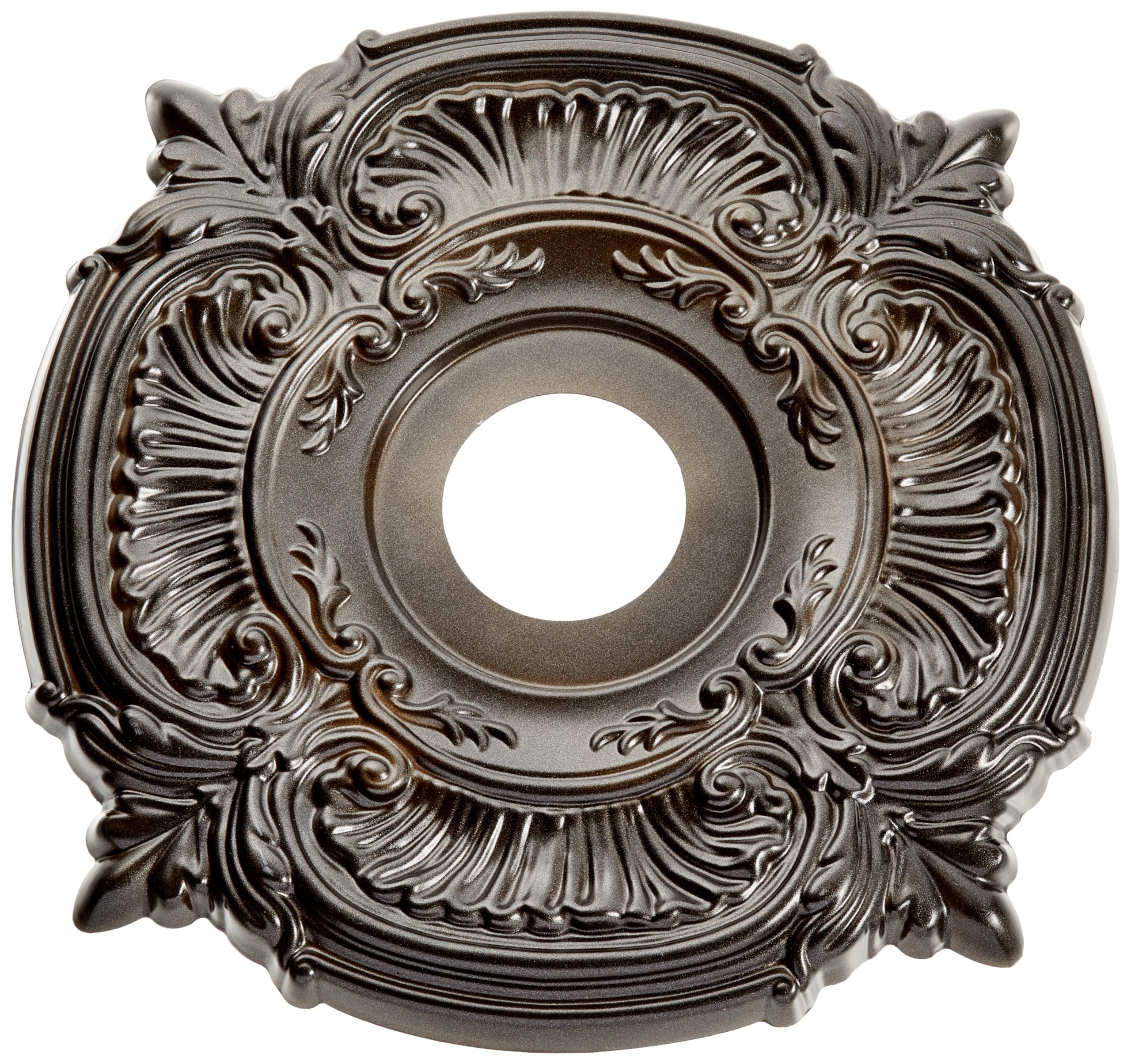 16"OD x 3 1/2"ID x 1"P Attica Thermoformed PVC Ceiling Medallion (Fits Canopies up to 5 5/8"), Metallic Black Night