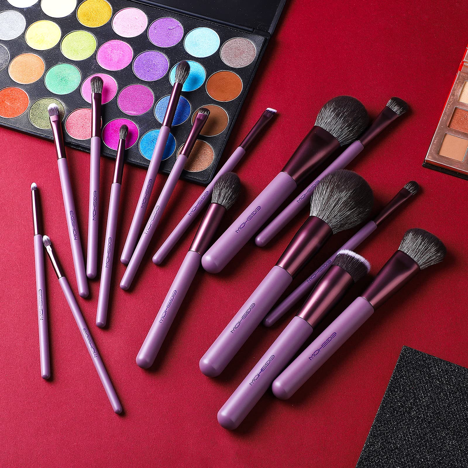 EIGSHOWKit de 15 brochas de maquillaje., , , Humo Púrpura,, ]