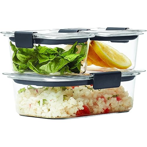 Rubbermaid Brilliance Leak-Proof Food Storage Containers with Airtight Lids, Set of 3 (6 Pieces Total) | BPA-Free & Stain Resistant