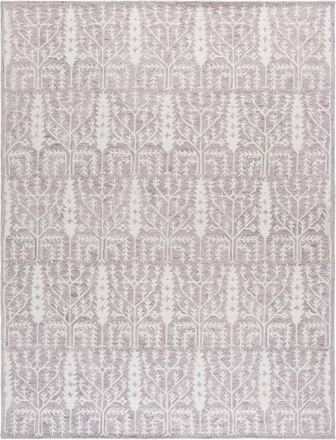SAFAVIEH Area Rug 8x10 - Jardin Collection - Large - Purple & Ivory, Handmade Wool, Floral Design, Ideal for Living Room, Bedroom, Office, Dining Space (JAR852V)