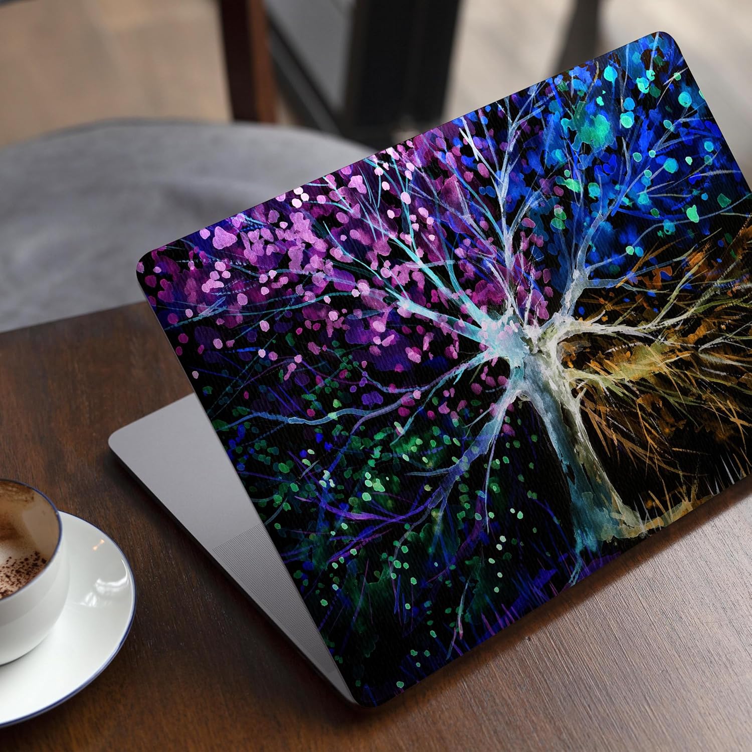 DesignSkinz - Compatible with MacBook Pro 13" Retina (A1502/A1425) - Skin Decal Protective Scratch Resistant Vinyl Wrap - Inverted Abstract Colorful Watercolor Vivid Tree