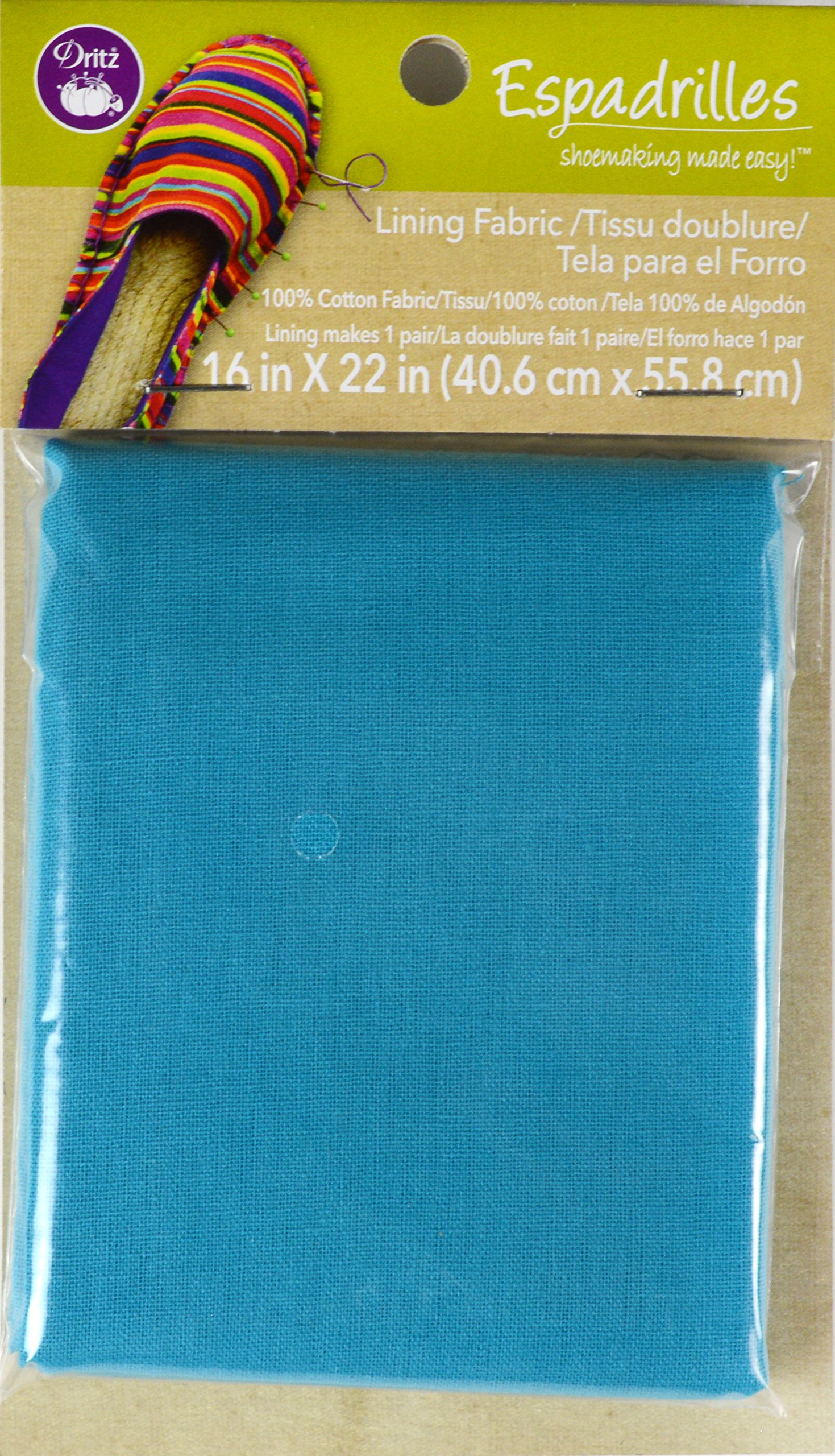 Doublure coton espadrille Dritz Sky Bleu évite les frottements pieds