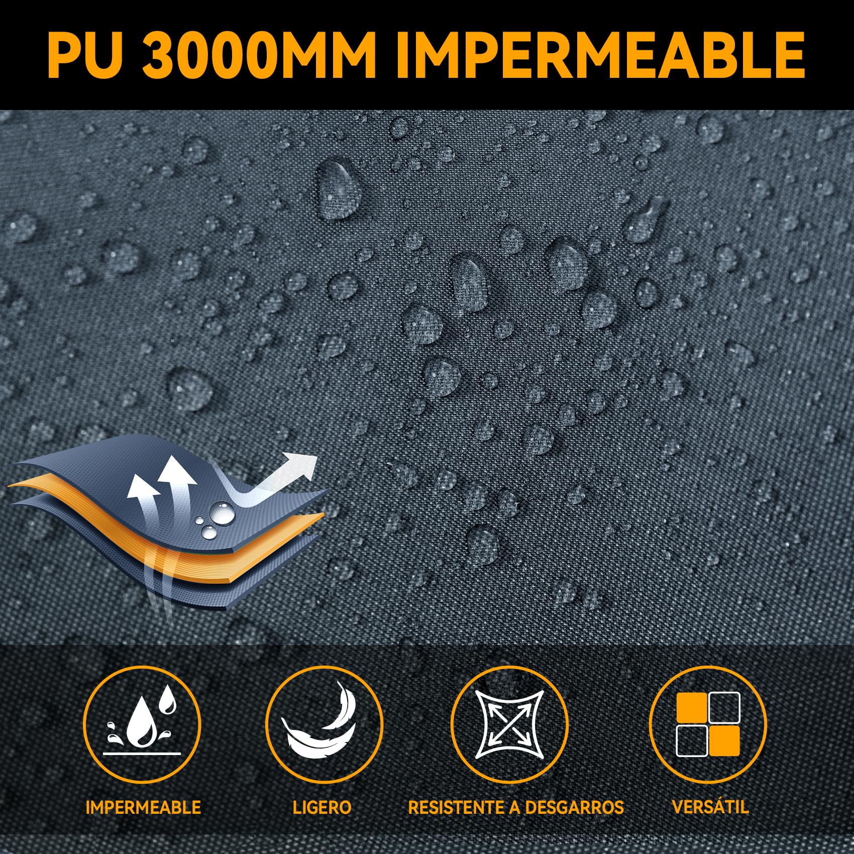 Lona Impermeable Multiusos y Lona para el Suelo, Resistente, Ultraligera, para Camping, Senderismo, Picnic, toldo, Incluye Bolsa de Almacenamiento