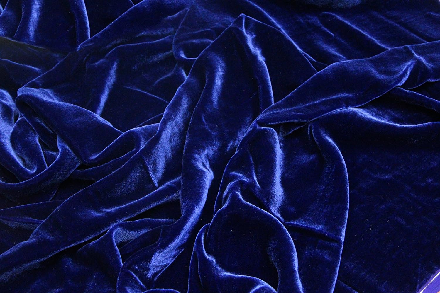 100% Silk Rayon Velvet Solid Fabric 45”W Clothing,Drapery,Dresses 30 Color by The Yard (Royal Blue)