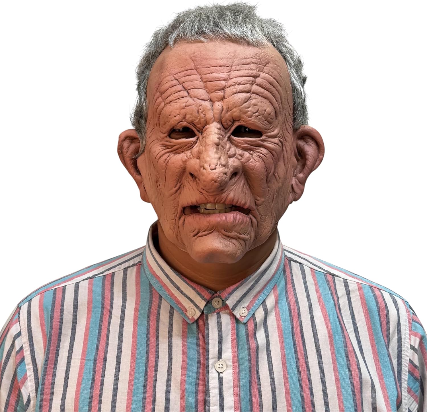Morph Grandpa Grumble Latex Mask, Realistic Old Man Face, Hyper Realistic Silicone Halloween Mask for Adults Costume