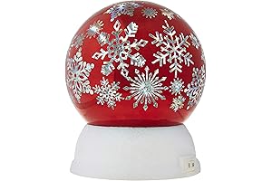RAZ Imports Arctic Snowflake LED Lighted Globe Red