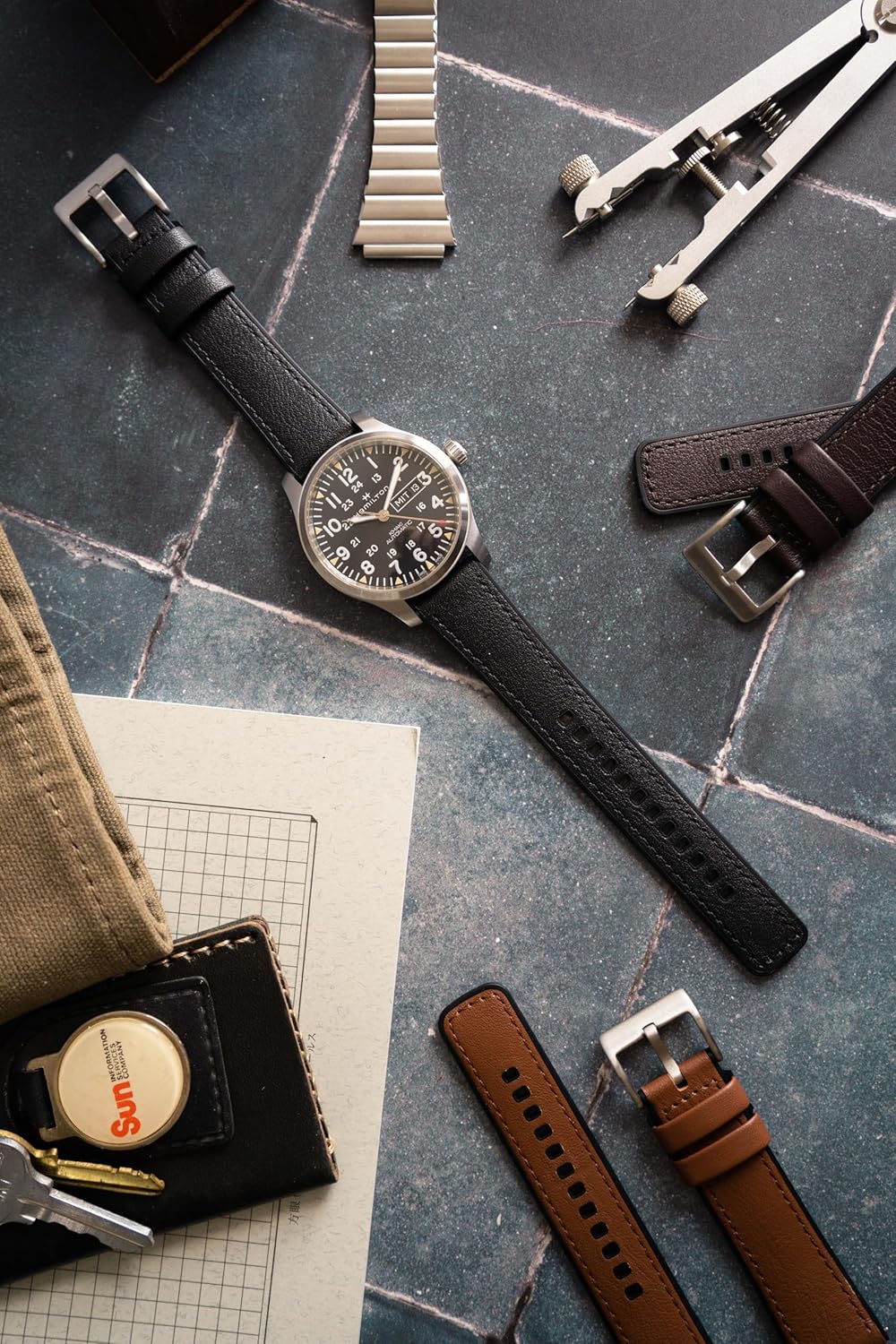 BARTON WATCH BANDS with Integrated quick release spring bars - Hybrid Silicone - Cordura Fabric, Water-Resistant Leather and Silicone Hybrid Watch Bands - Choice of Color & Width (18mm, 20mm, 22mm)