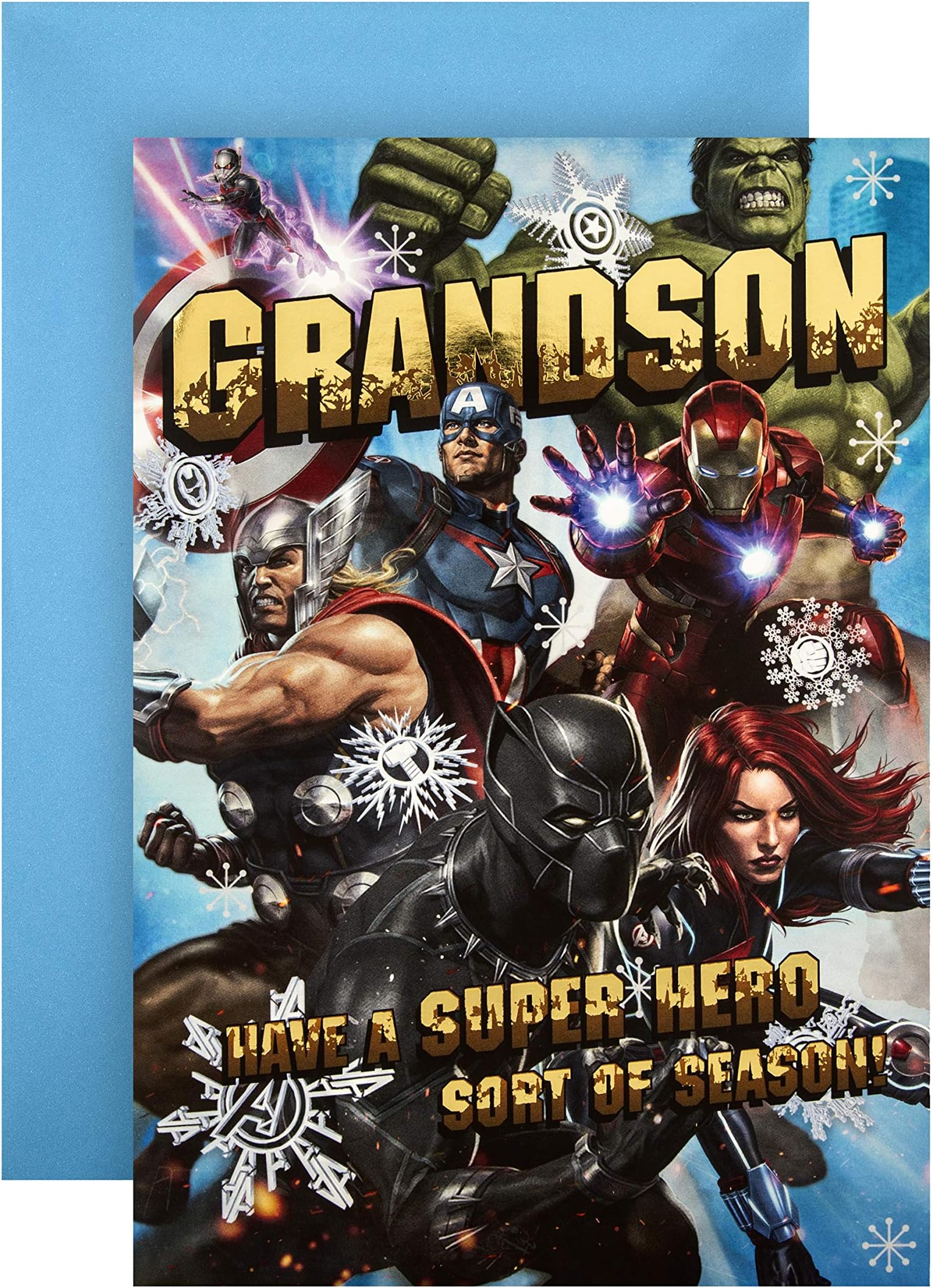 Christmas Card for Grandson from Hallmark - Pop-Out Marvel Avengers Design