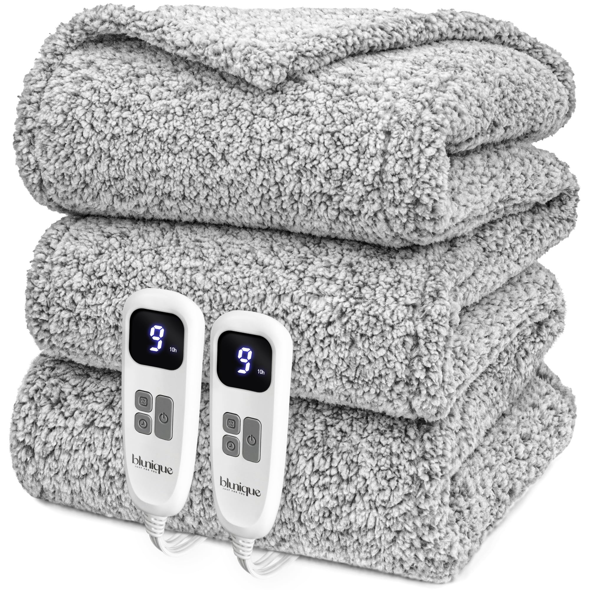 Blunique Sherpa Heated Blanket Queen
