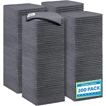 HOMEXCEL Grey Microfiber Cleaning Cloth 200 Pack, 11.5 x 11.5 inch Bulk Shop Towels | Reusable Cleaning Rags for Cars, Kitchen, Window, Garage and House, Ultra Absorbent, Lint Free, Streak Free
