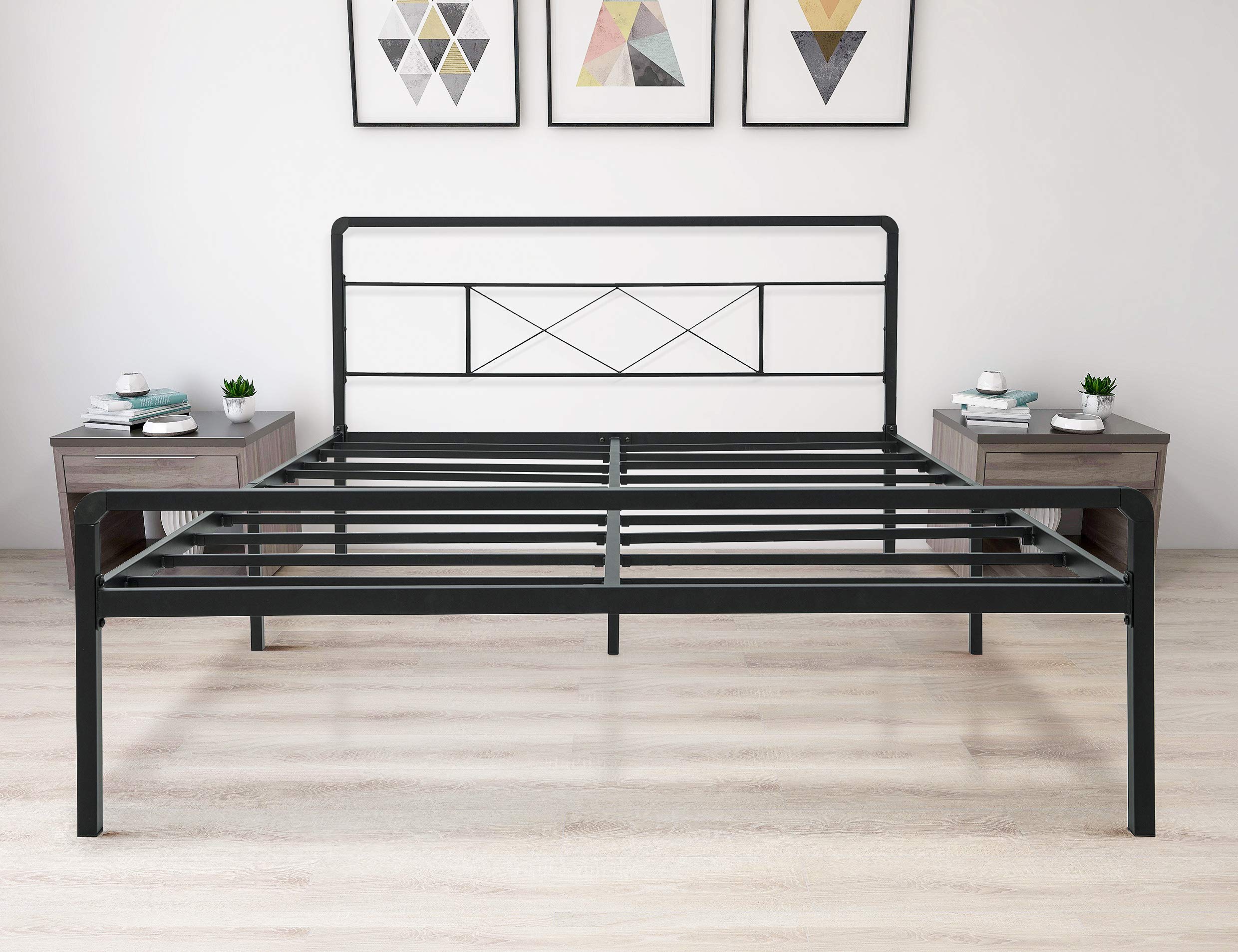Buy zizin Full Bed Frame with Headboard and Footboard Heavy Duty Metal