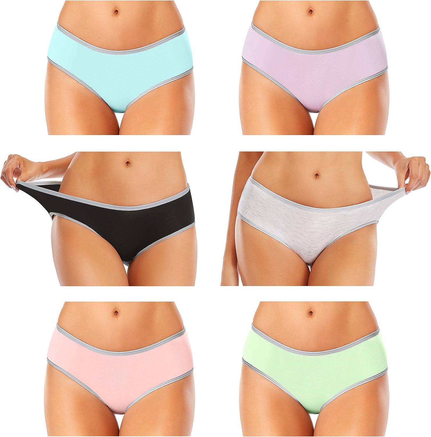 Women's High Waisted Cotton Underwear Soft Breathable Full Coverage Stretch Briefs Ladies Panties 5-Pack at  Women’s Clothing store