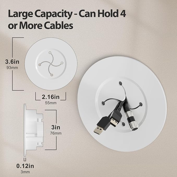 Kit para ocultar cables para TV de pared blanco 2 unidades miniatura 3