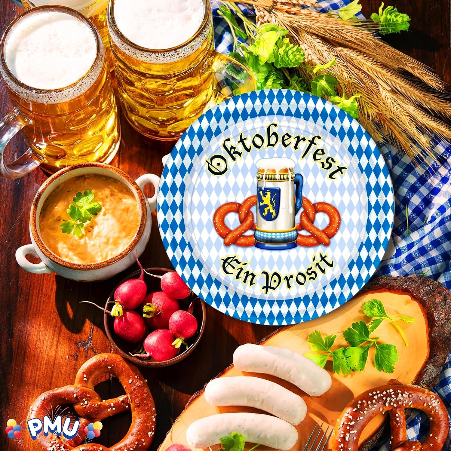 PMU Oktoberfest 9-Inch Dessert Plates (8/Pkg) Pkg/12