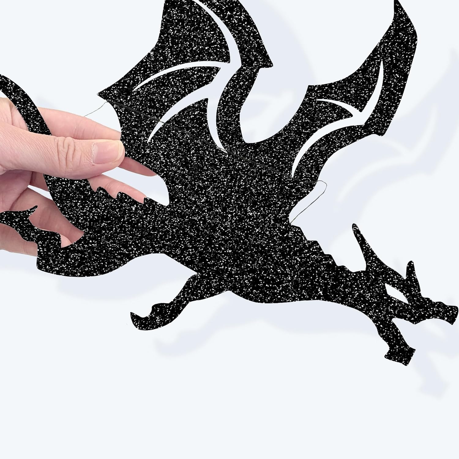 Cheerland Black Dragon Party Banner Dragon Themed Birthday Party Decorations Fantasy Medieval Theme Hanging Glitter Silhouette Streamers Photo Backdrop 36 Dragons Trainer Garland Room Decor Supplies