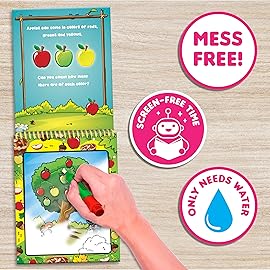 Scentco Water Magic - Patented Gourmet Scented Reusable Water Reveal Activity Books - No Mess, All Fun (Forest Friends and Ocean Friends)