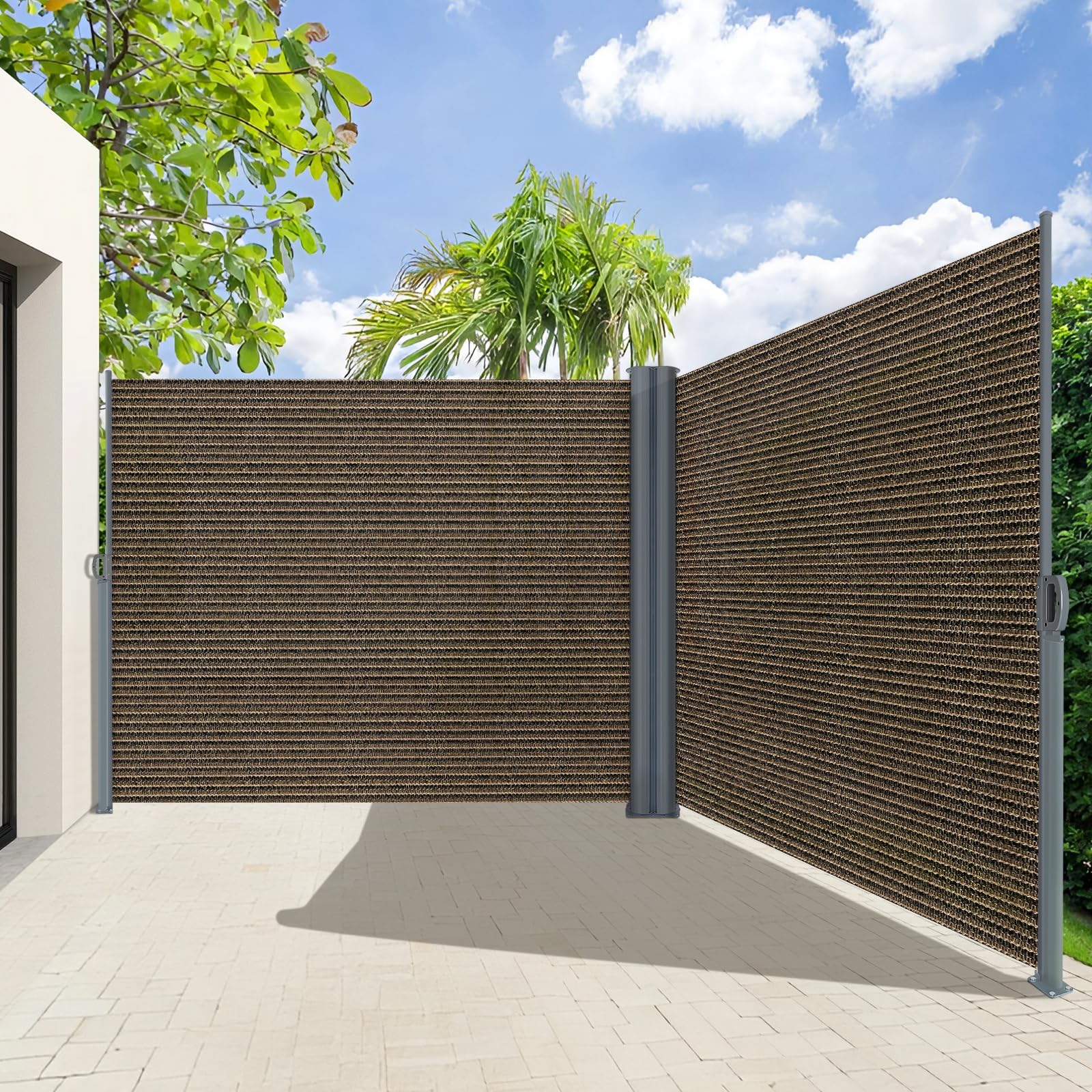 KANAGAWA 71'' x 236'' Retractable Side Awning - Folding Patio Privacy Screen | Waterproof & UV-Resistant Outdoor Shade Divider for Patio, Garden,