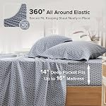 Comfort Spaces 100% Cotton Sheets Full, Breathable, Naturally Cool Cotton Sheets, Soft Cotton Bed Sheets with 14" Elastic Pocket Fits up to 16" Mattress, All Seasons Sheet Set, Diamond Blue 4 Piece