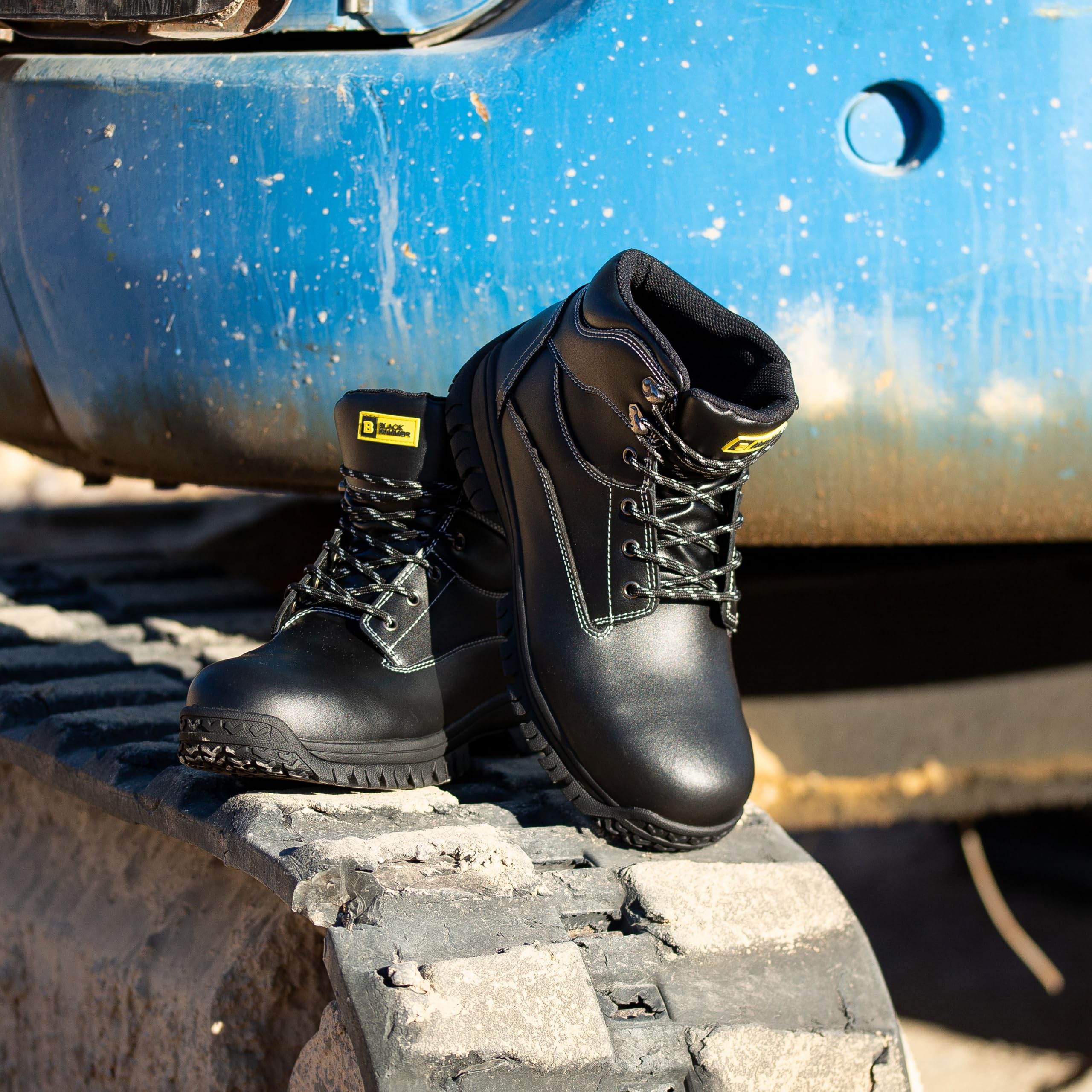 Black Hammer Botas de seguridad para hombre, botas de trabajo duraderas, perfectas para construcción y uso industrial Max