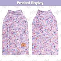 Vista 2 de BEAUTYZOO Suéter para perro pequeño - Cuello alto, suéter clásico de punto trenzado, abrigo de invierno suave, ropa para clima frío para perros