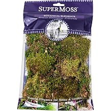 SuperMoss 21751 Petite Sheet Moss Natural Dried Preserved Green Moss for Potted Plants, Terrariums, Wedding Decor, Crafts & Tabletop Displays, 200 cu in, Dried