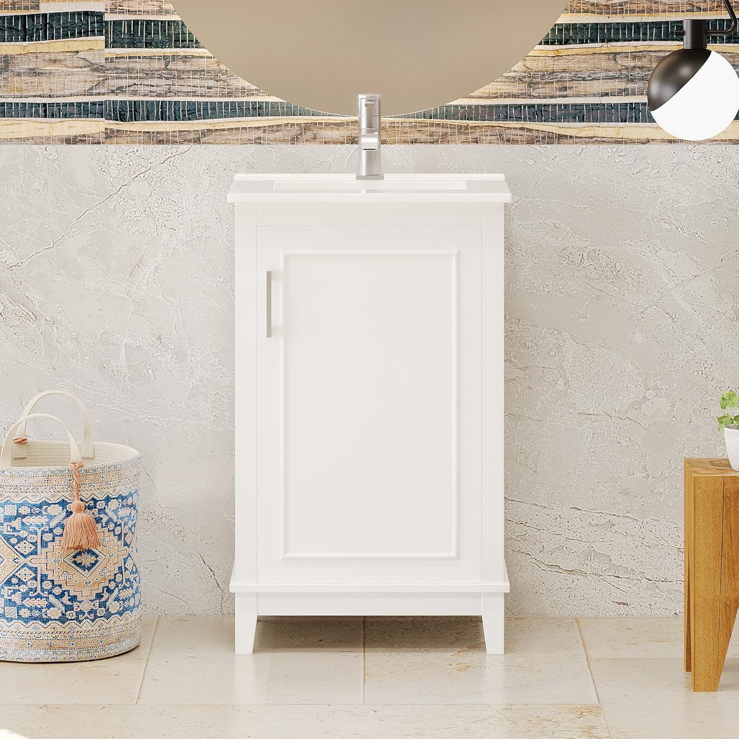 Amazon.com: Bellemave 20" with Ceramic Sink Modern Bathroom Vanity Set ...