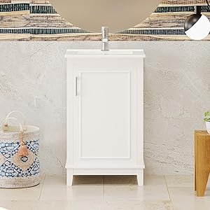 Amazon.com: Bellemave 20" with Ceramic Sink Modern Bathroom Vanity Set ...