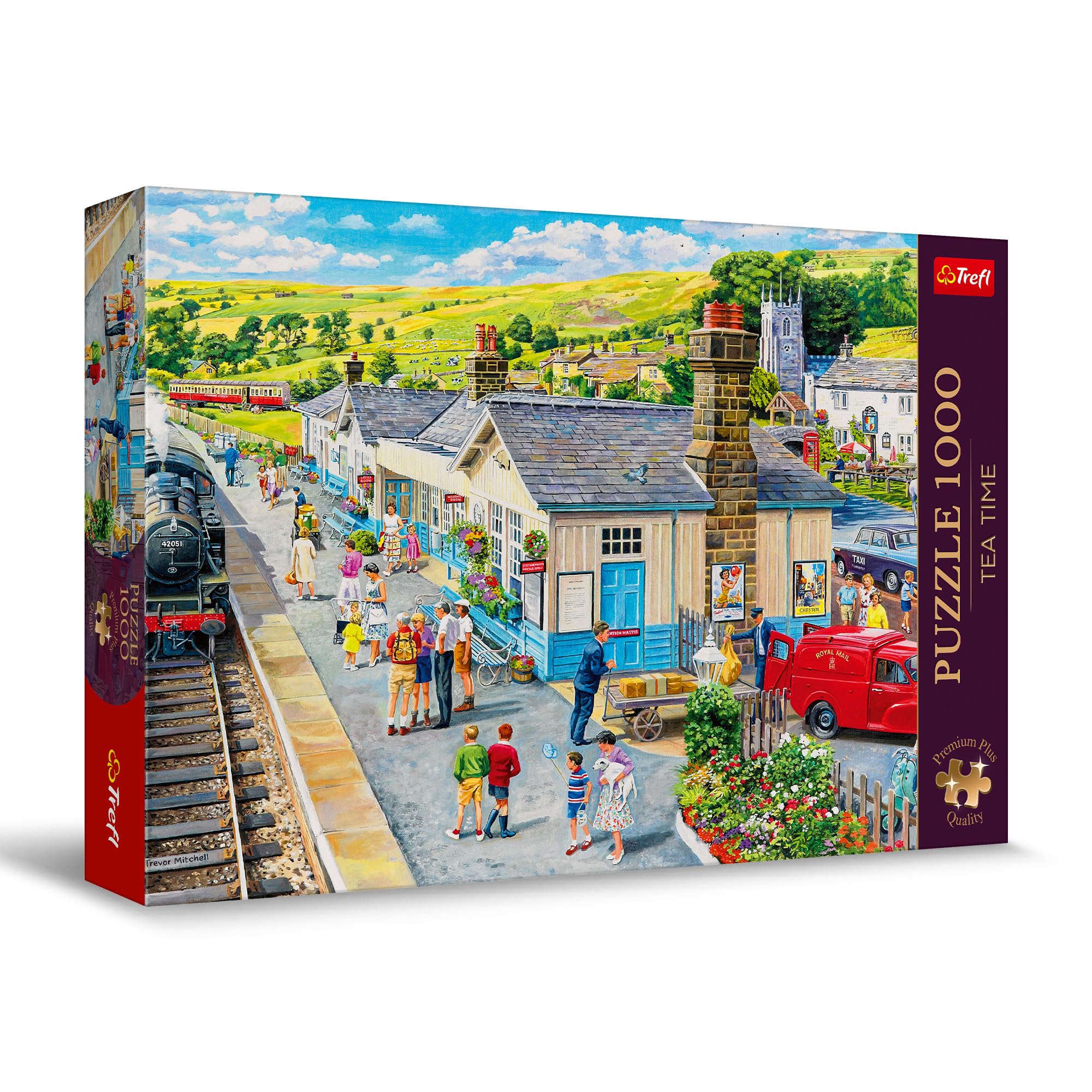 Trefl Premium Plus Quality - Puzzle Tea Time: In Viaggio con il Camper - 1000 Pezzi, Serie di Immagini Nostalgiche Dipinte, per Adulti e Bambini a partire dai 12 Anni