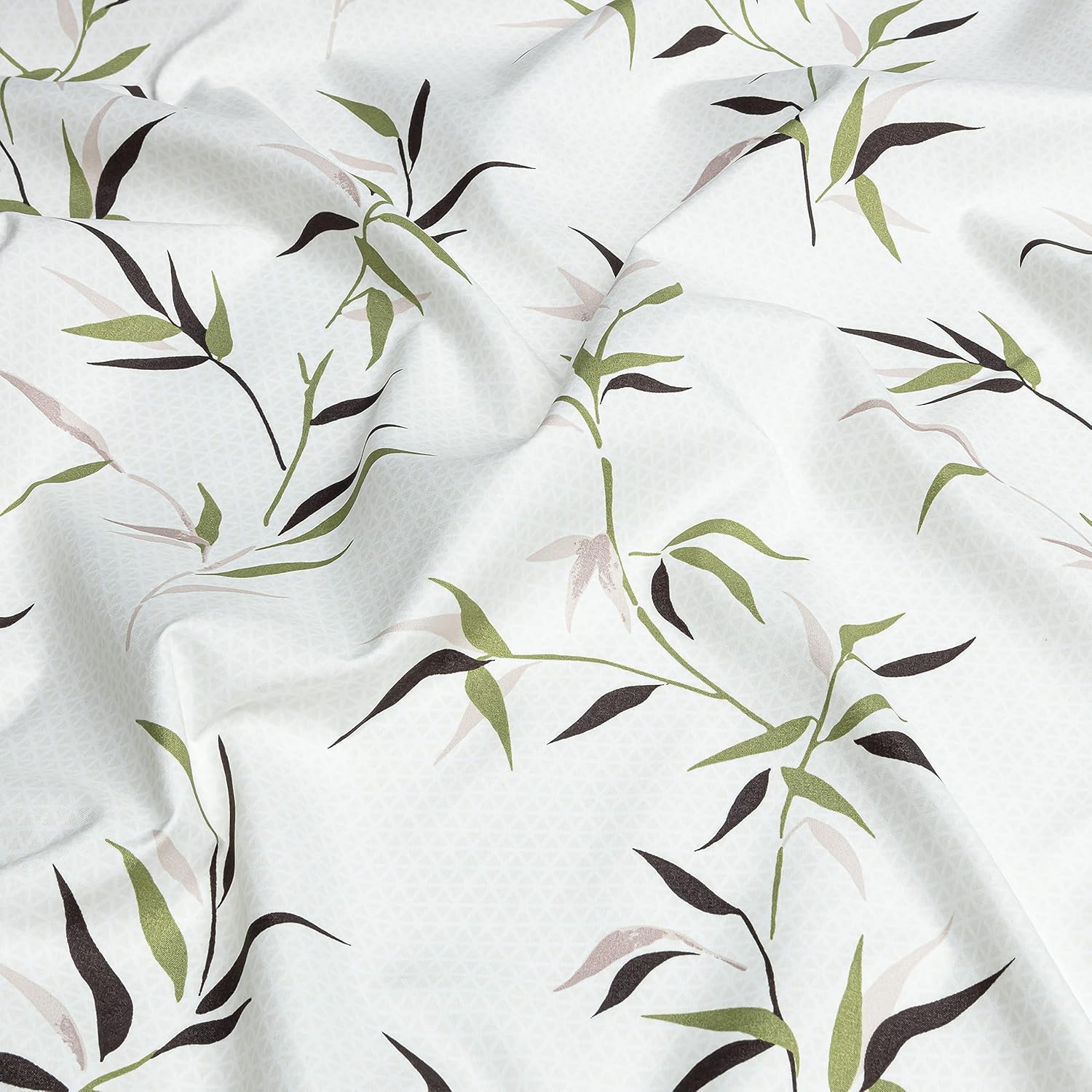 Chanasya Premium Printed Queen Bed Sheet Set 4-Piece - Soft Lattice Bamboo Print - 1 Flat Sheet 1 Fitted Sheet 2 Pillowcases - Wrinkle Resistant Microfiber Sheets - Creme - Queen