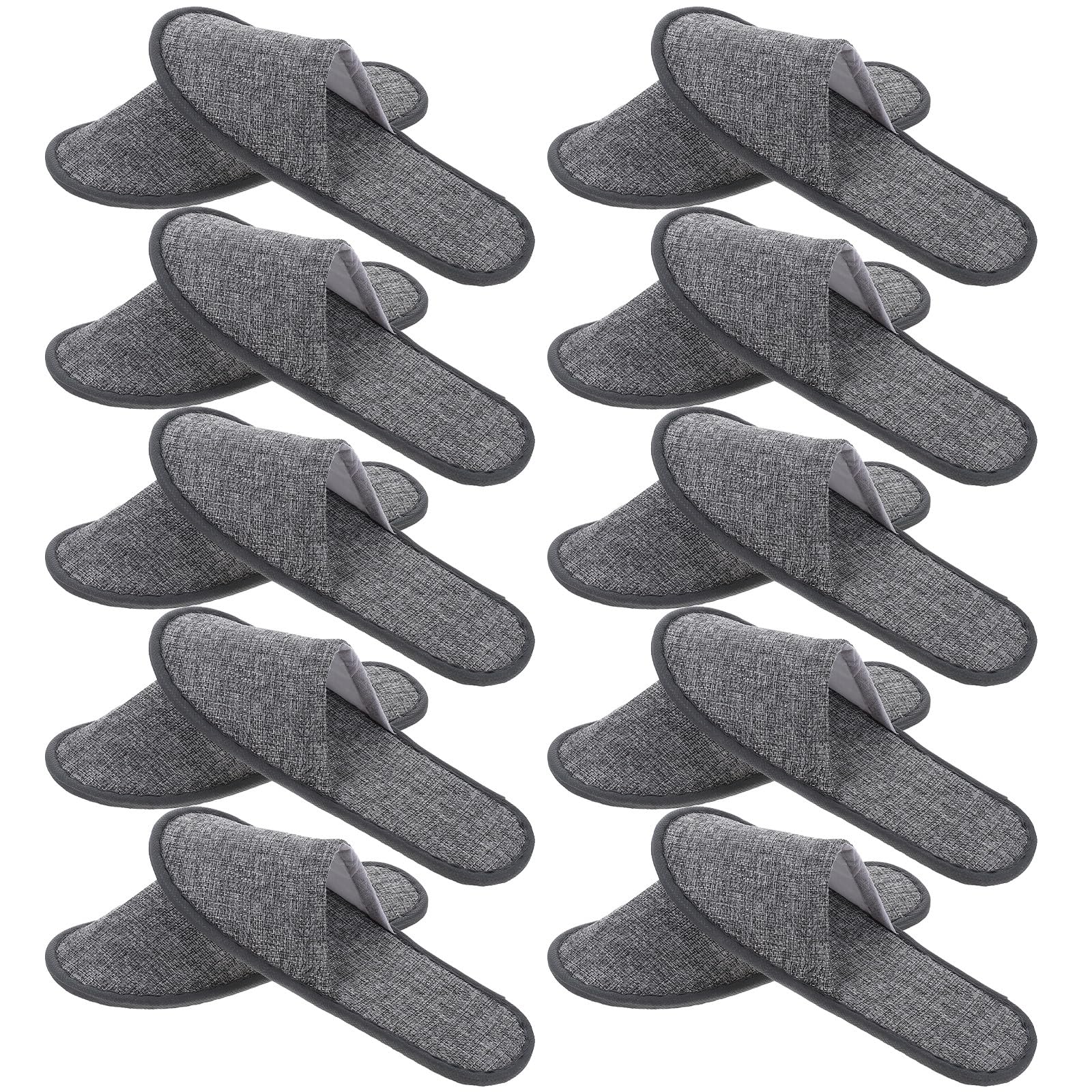 10 Paia di Pantofole Monouso Antiscivolo in Lino Traspirante per Ospiti Calzature Usa e Getta Unisex per Hotel Viaggi e Centri Estetici Protezione Sicura e Comfort Quotidiano