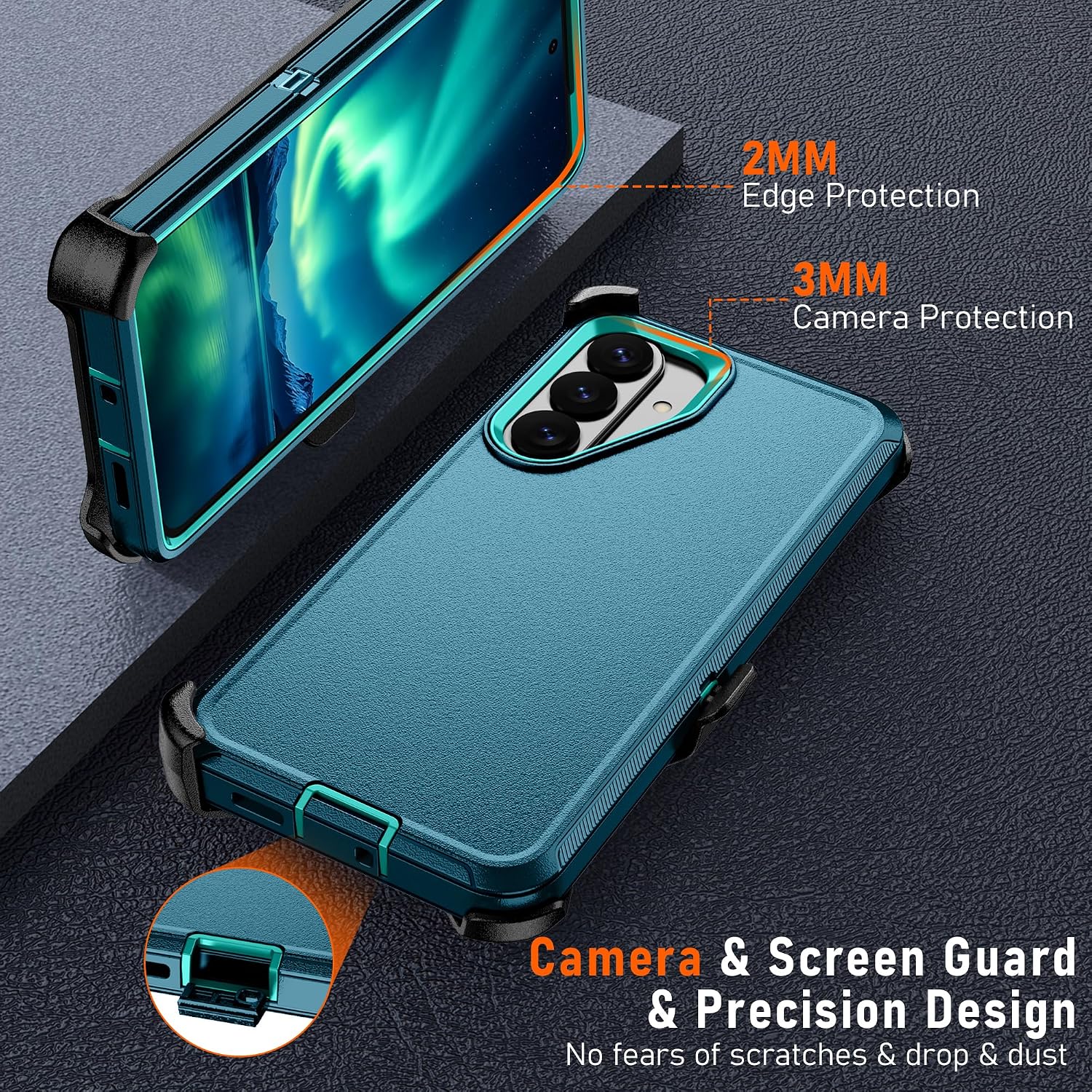 For Samsung Galaxy S26 plus Case with Belt Clip Holster:16FT Military Grade Drop Protection【Design Case+ Belt Clip Holster】Heavy Duty/Shockproof Rugged with Screen Protector for S26 plus-Green