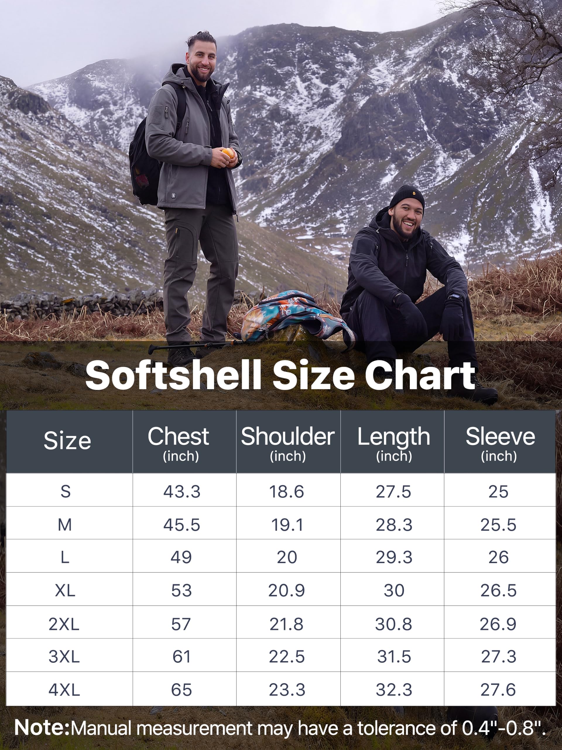 FREE SOLDIER Veste Softshell imperméable à Capuche pour Homme