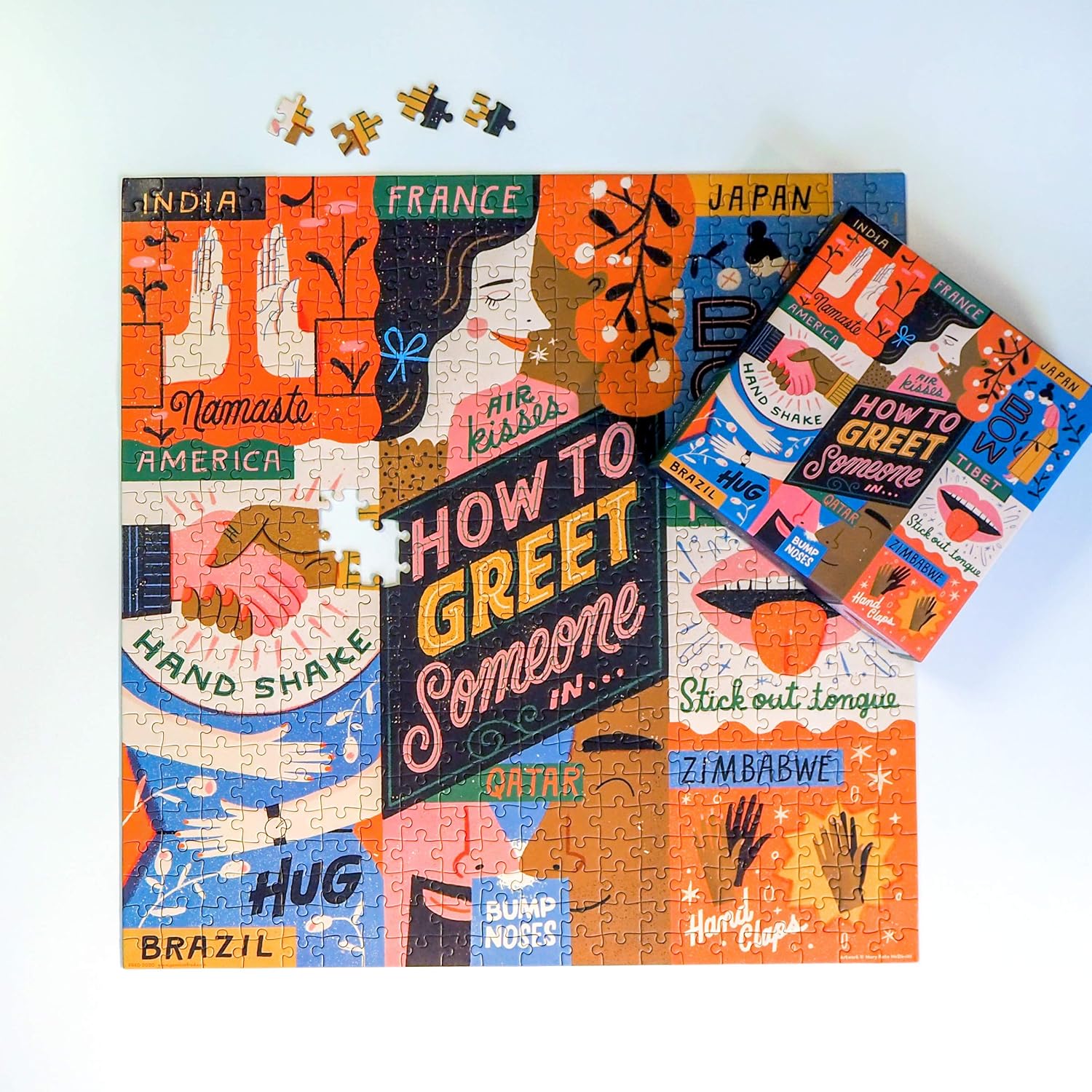 Genuine Fred HOW TO GREET SOMEONE by Mary Kate McDevitt, 500 piece puzzle