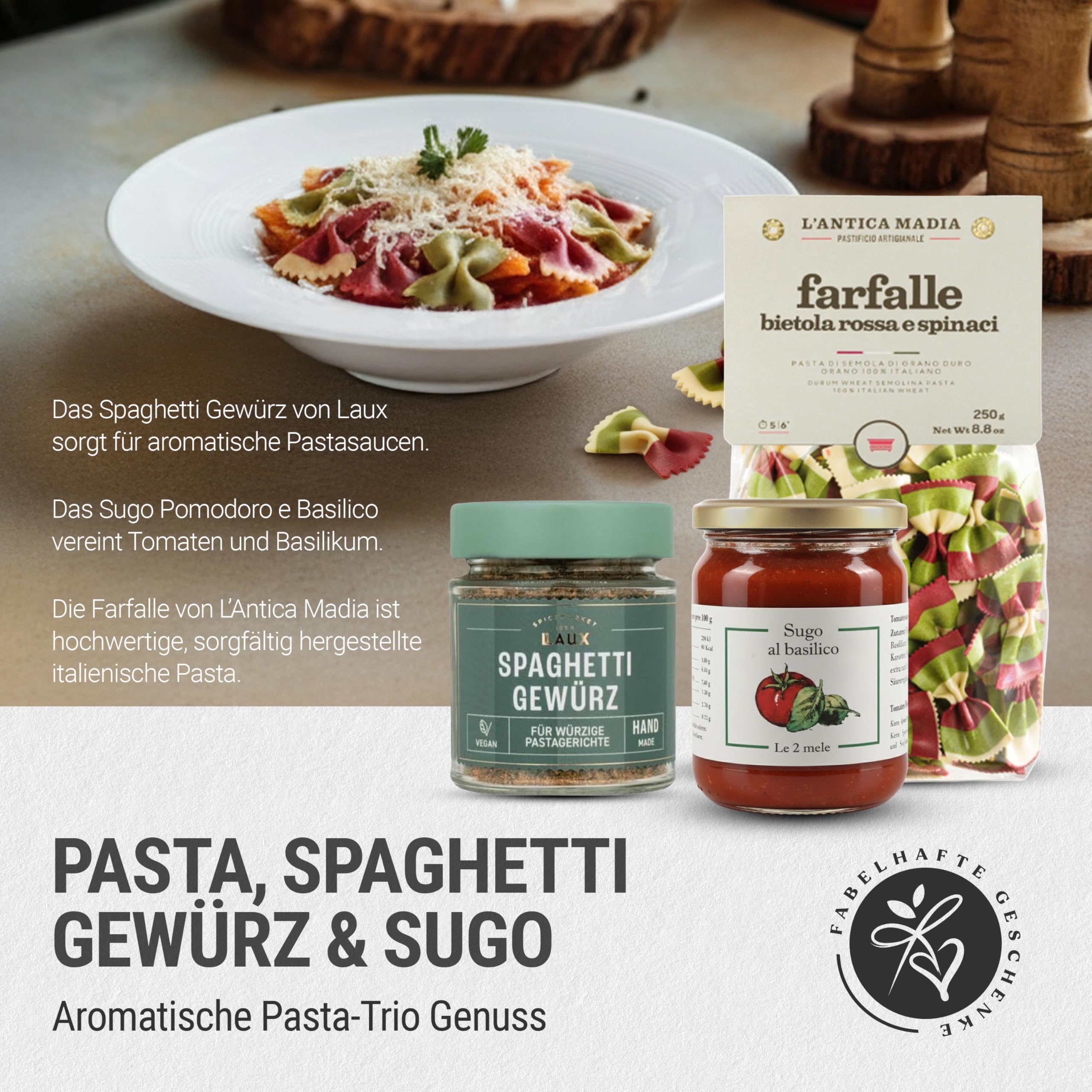 Danke-Geschenkkorb VIVA ITALIA gefüllt mit italienischen Delikatessen - Präsentkorb mit Feinkost Geschenkset