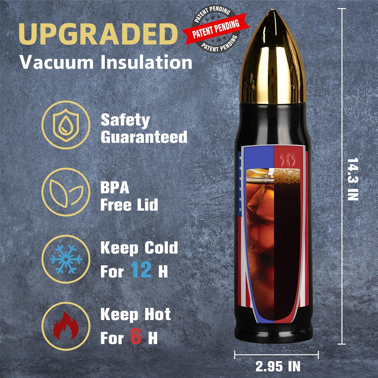 Gifts for Men, 17 oz American Flag Bullet Tumblers, Valentines Day Fishing Hunting Camping Birthday Gifts, Mens Stocking Stuffers Idea, Presents for Dad Men Husband Him - Image 3