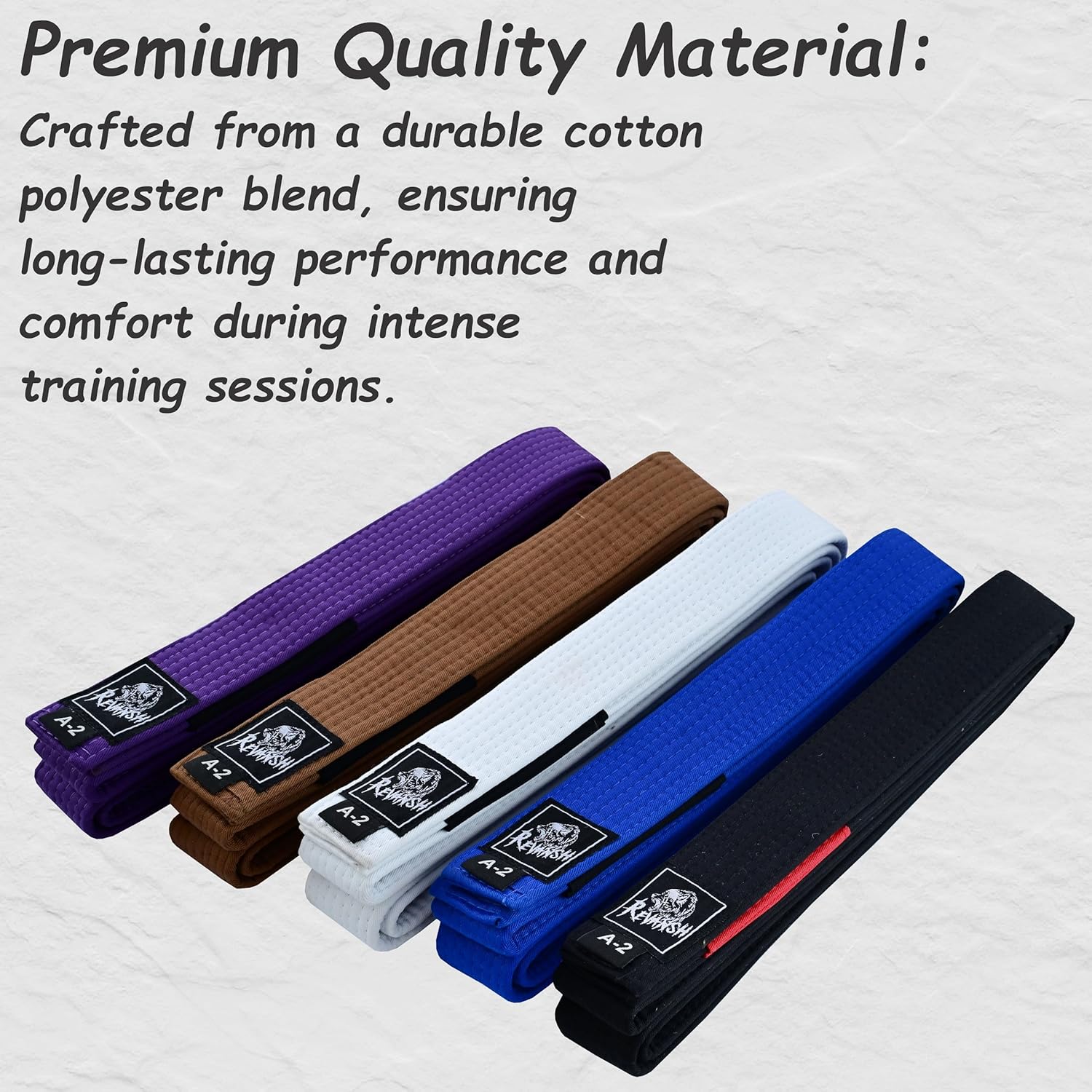 Brazilian Jiu-Jitsu BJJ Belt – Durable Poly-Cotton Martial Arts Belt for Training & Competition - Image 4