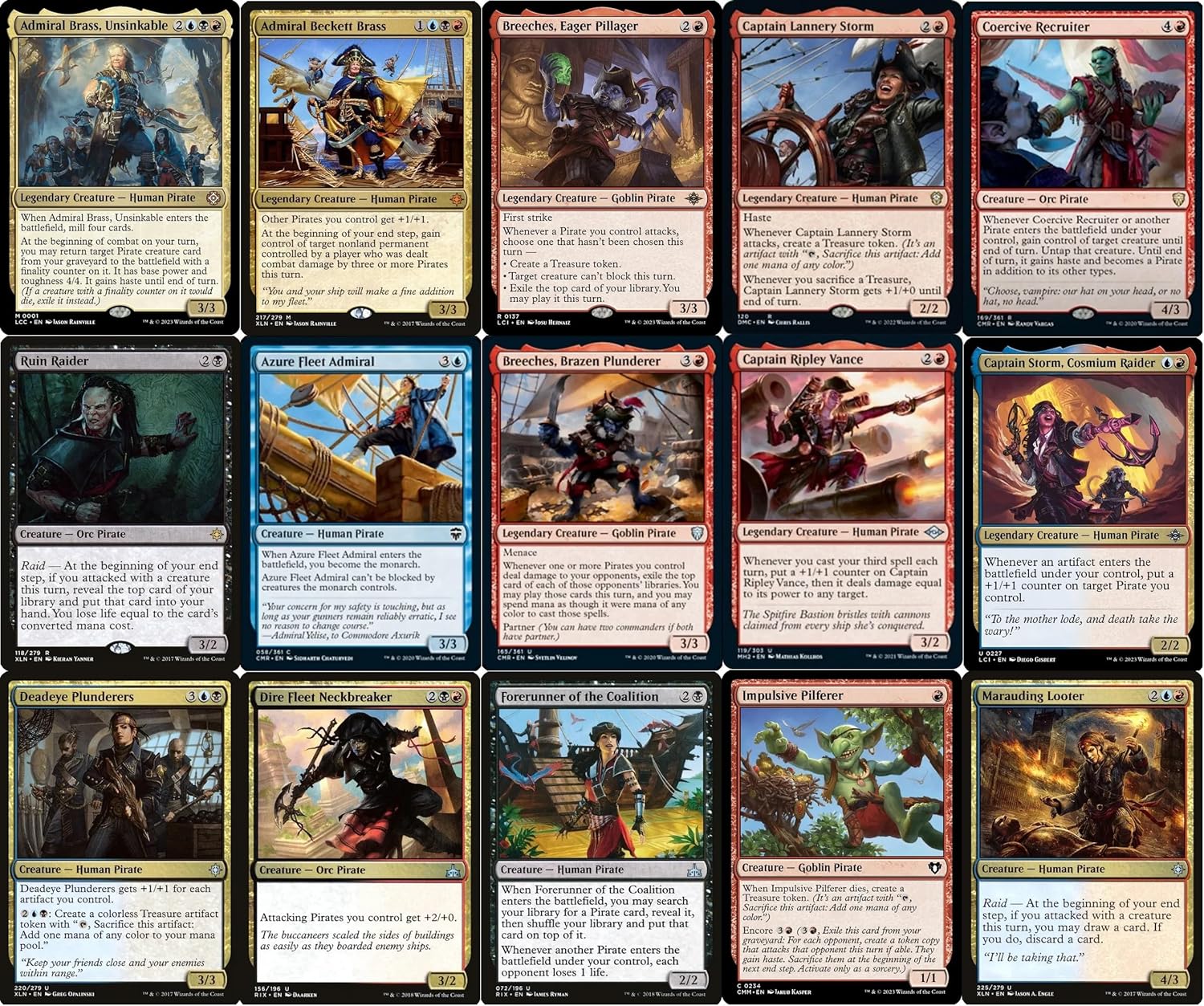 Elite Commander Pirate Deck - Grixis Blue Black Red - Admiral Brass, Unsinkable - EDH cEDH - 100 Card - Custom Magic The Gathering Deck - Very Strong!