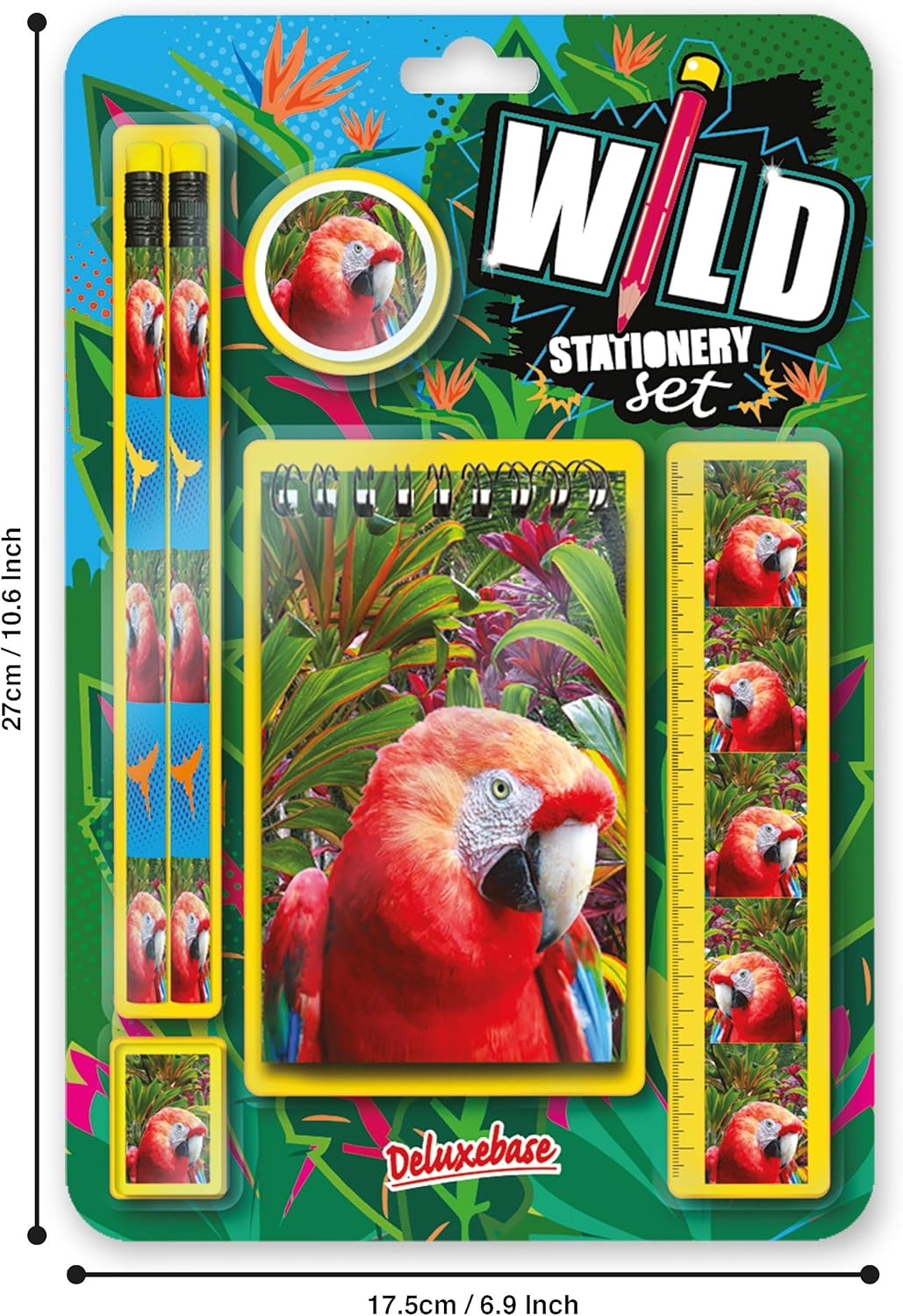 Wild Stationery Set Parrot from Deluxebase. These Fun School