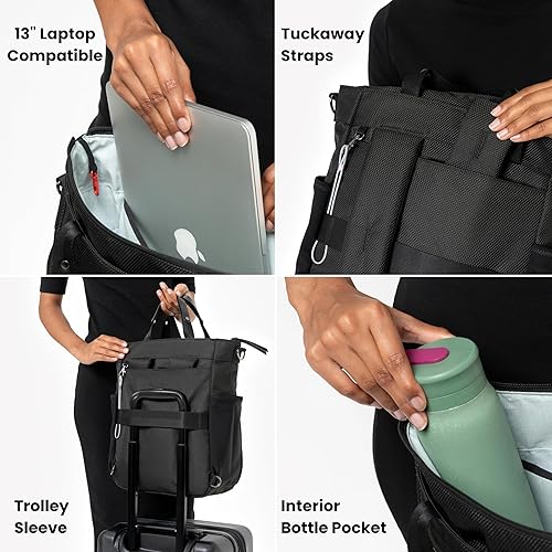 Miniatura 2 de Sherpani Soleil, Anti Theft Convertible Backpack, 3 in 1 Tote Bag, Cross Body Purse, 18L Travel Backpack, Travel Gifts for Women, RFID Protection,