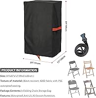 Vista 2 de Funda plegable para silla, bolsa de almacenamiento impermeable – Resistente tela Oxford 420D protector de silla con asas, se adapta a sillas